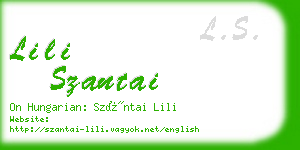 lili szantai business card